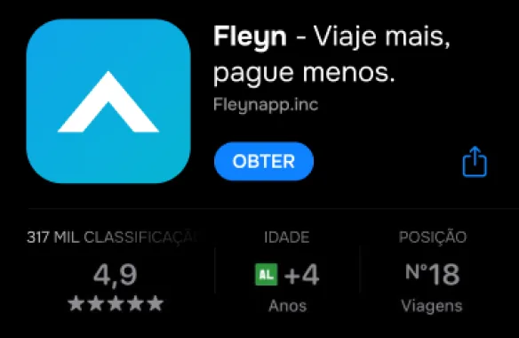 App Fleyn na loja de aplicativos